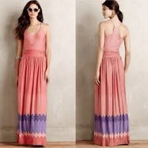 Nomad Morgan Carper Geo Print Super Soft Blousen Maxi Dress Women's Size Large